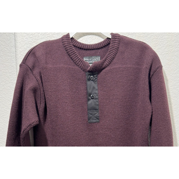 POLLEN & COMPANY Made In Canada 100% Superwash Wool Sweater Sz L Mens Dk Maroon - Picture 6 of 8